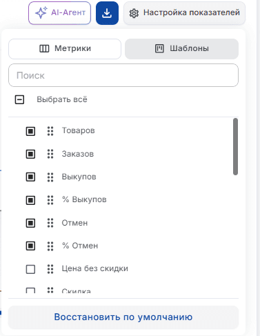 Настройка графика